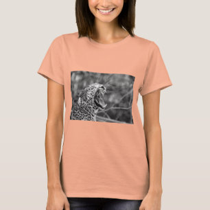 Camiseta del leopardo del rugido