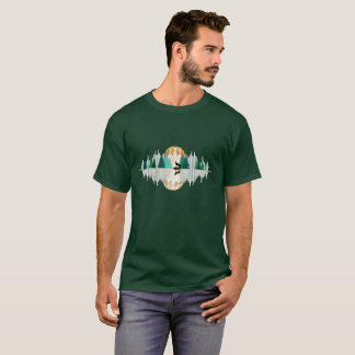 Camiseta del lobo de la naturaleza de la ola de mú