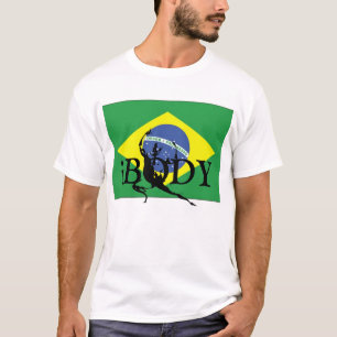 camiseta del logotipo de la bandera del Brasil del