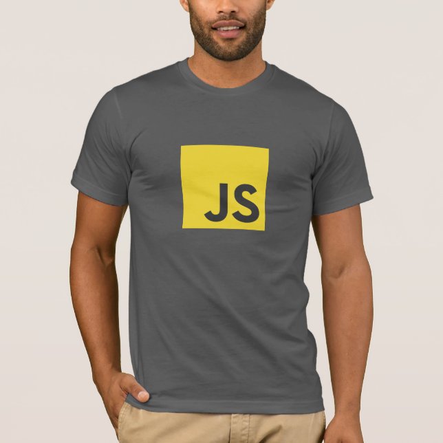 Camiseta del logotipo del Javascript (gris oscuro) (Anverso)