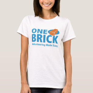 Camiseta del logotipo del ladrillo de la mujer una