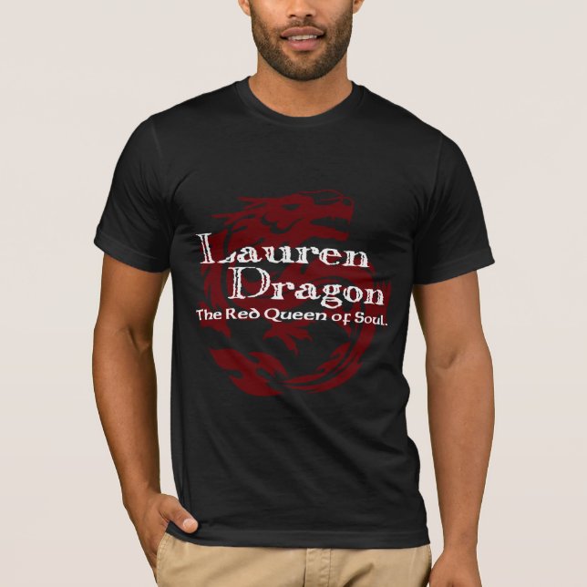 Camiseta del logotipo del negro del dragón de (Anverso)