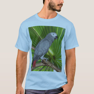Camiseta del loro del gris africano