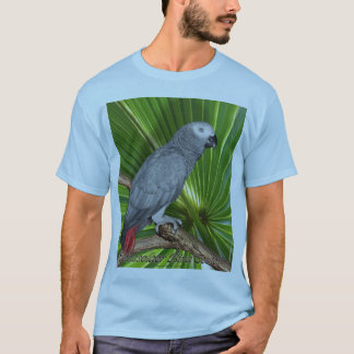 Camiseta del loro del gris africano