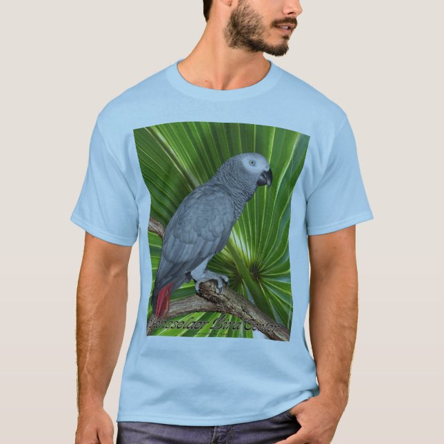 Camiseta del loro del gris africano (Anverso)