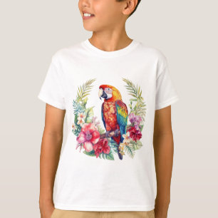 Camiseta del loro tropical de Macaw