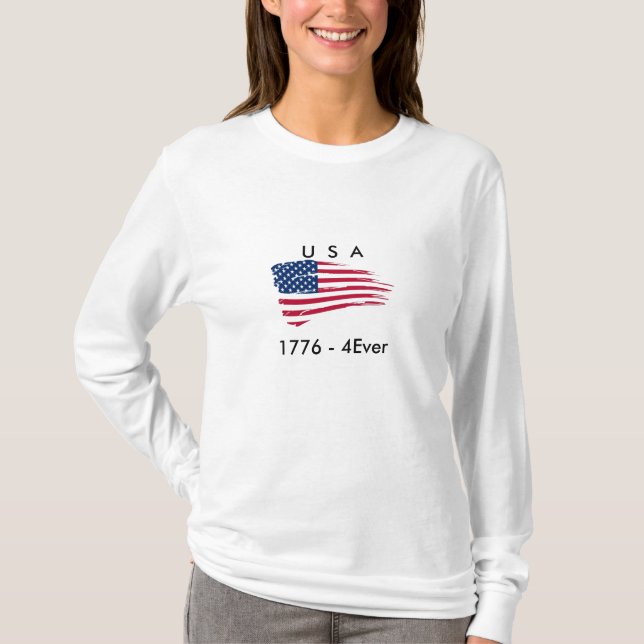 Camiseta del LS de la bandera de las mujeres (Anverso)