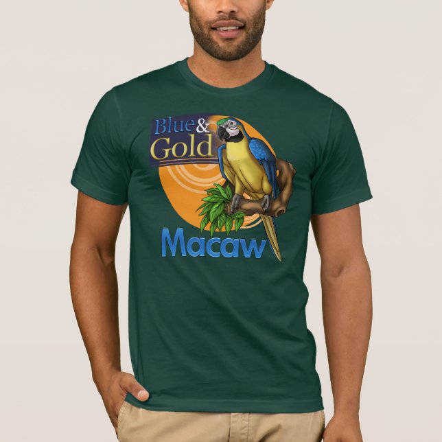 Camiseta del Macaw del azul y del oro (Anverso)