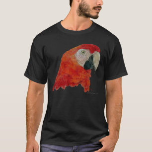 Camiseta del Macaw del escarlata (diseño oscuro)