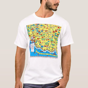 Camiseta del mapa 1966 de Cincinnati retra, Ohio