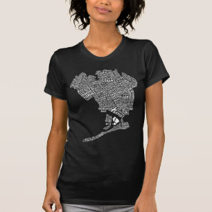 Camiseta del Mapa de Arte de la Ciudad de Nueva Yo