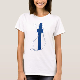 Camiseta del mapa de bandera de Finlandia