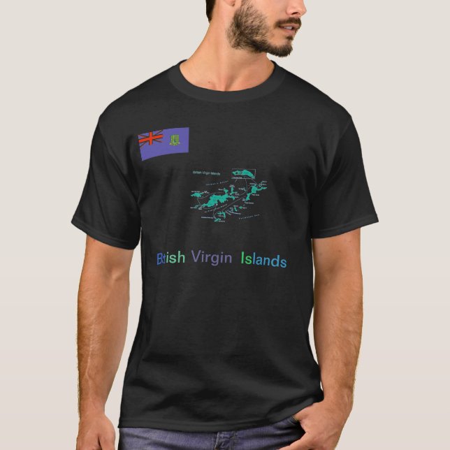 Camiseta del mapa de British Virgin Islands (Anverso)