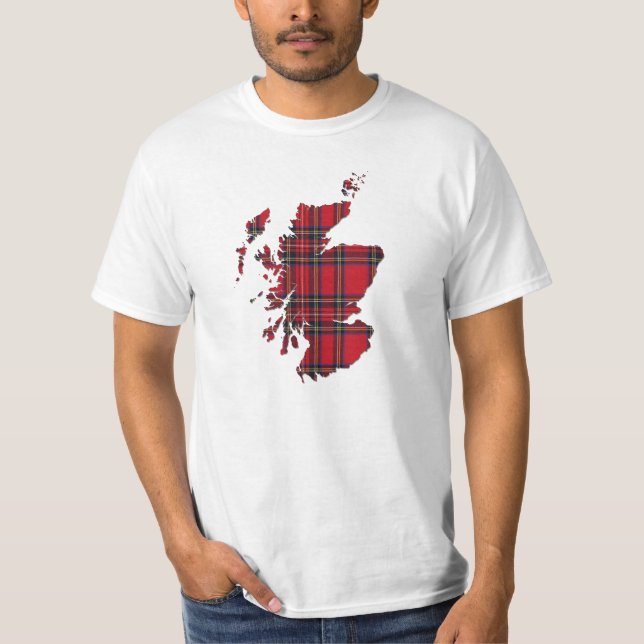 Camiseta del mapa de Escocia del tartán (Anverso)