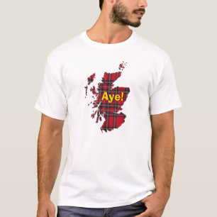 camiseta del mapa de Escocia del tartán del