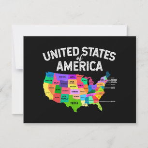 Camiseta del Mapa de Estados Unidos regalo de viaj