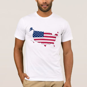 Camiseta del mapa de la bandera americana