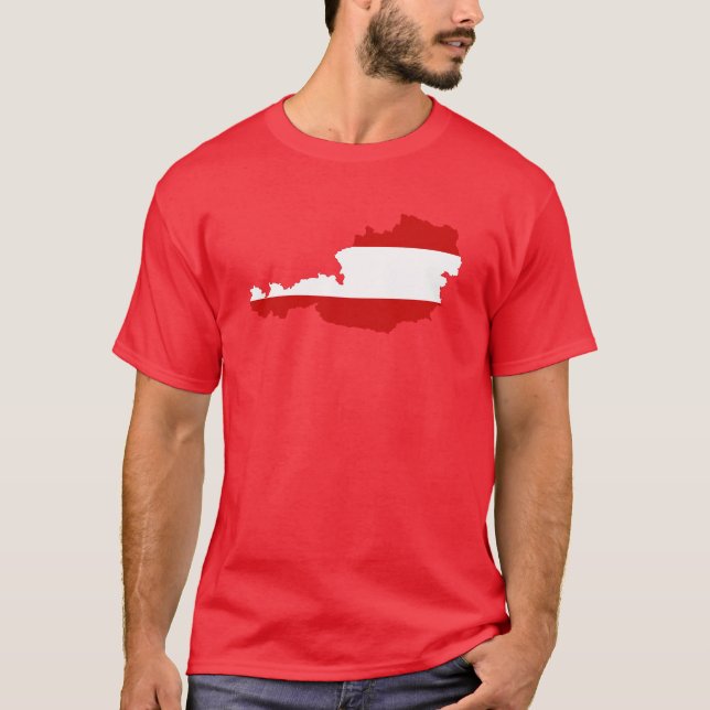 Camiseta del mapa de la bandera de Austria (Anverso)