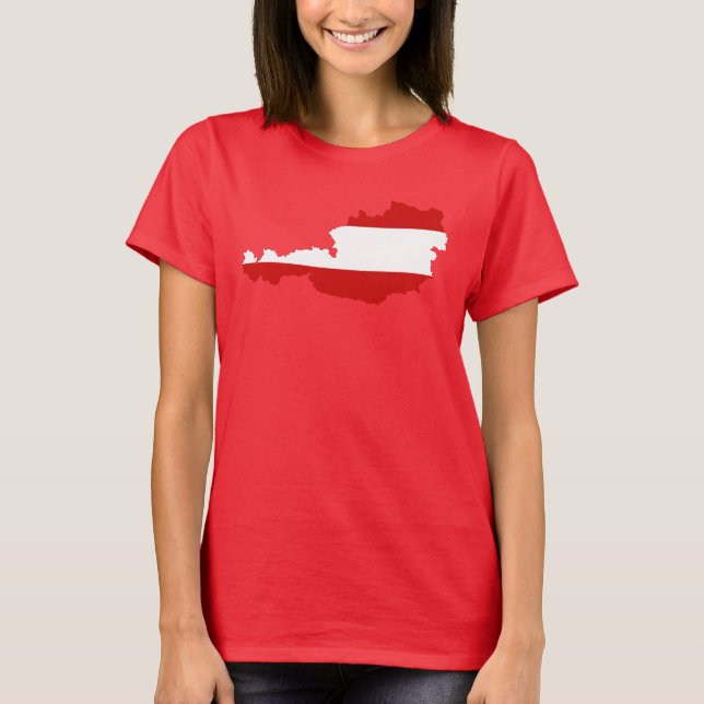 Camiseta del mapa de la bandera de Austria (Anverso)
