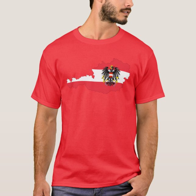 Camiseta del mapa de la bandera de Austria (Anverso)