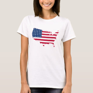 Camiseta del mapa de la bandera de Estados Unidos