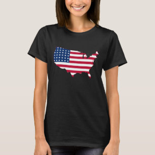 Camiseta del mapa de la bandera de Estados Unidos