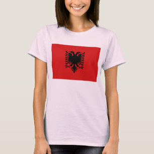 Camiseta del mapa de la bandera x de Albania