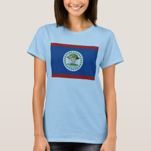 Camiseta del mapa de la bandera x de Belice