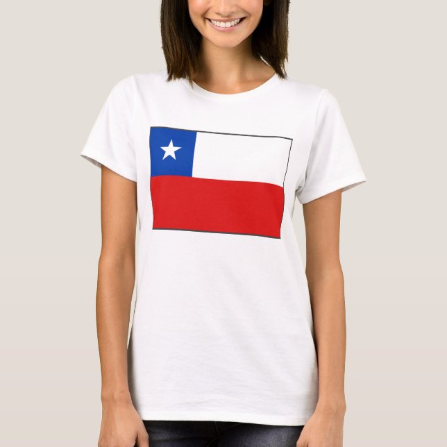 Camiseta del mapa de la bandera x de Chile (Anverso)