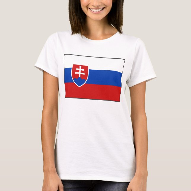 Camiseta del mapa de la bandera x de Eslovaquia (Anverso)