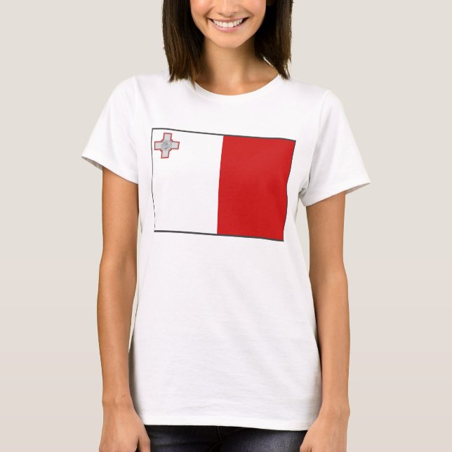 Camiseta del mapa de la bandera x de Malta (Anverso)