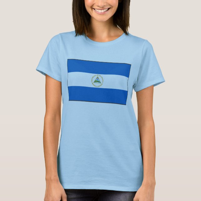 Camiseta del mapa de la bandera x de Nicaragua (Anverso)