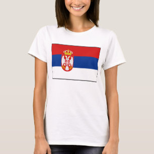 Camiseta del mapa de la bandera x de Serbia