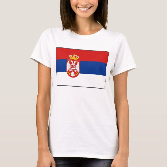 Camiseta del mapa de la bandera x de Serbia (Anverso)