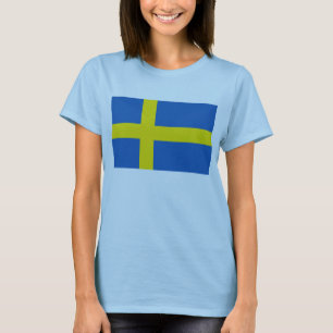 Camiseta del mapa de la bandera x de Suecia