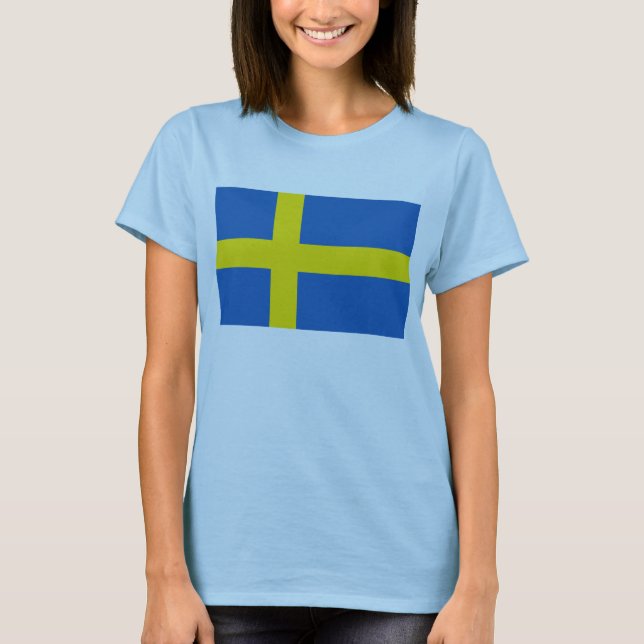 Camiseta del mapa de la bandera x de Suecia (Anverso)