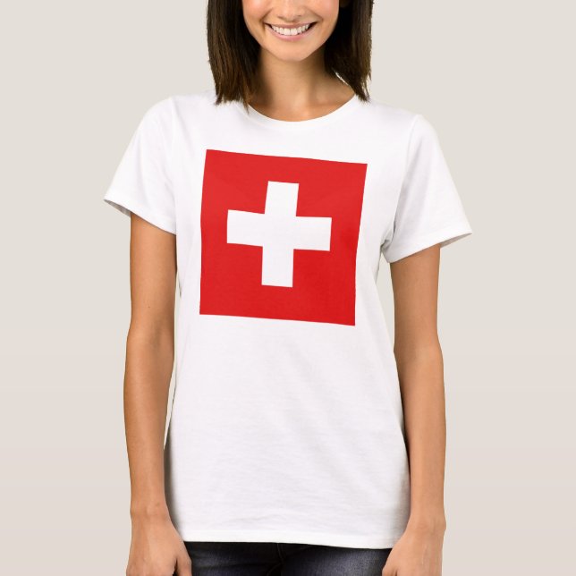Camiseta del mapa de la bandera x de Suiza (Anverso)