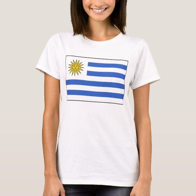 Camiseta del mapa de la bandera x de Uruguay (Anverso)