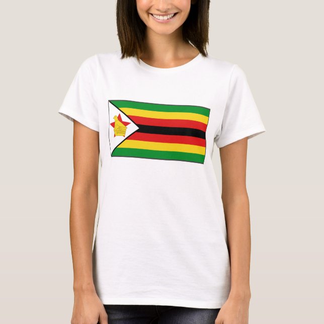 Camiseta del mapa de la bandera x de Zimbabwe (Anverso)