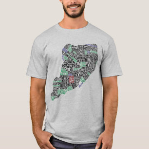 Camiseta del mapa de la tipografía de Staten