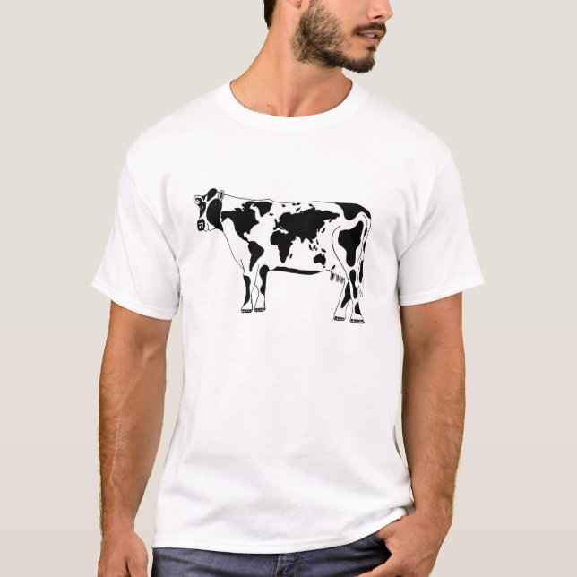 Camiseta del mapa de la vaca (Anverso)
