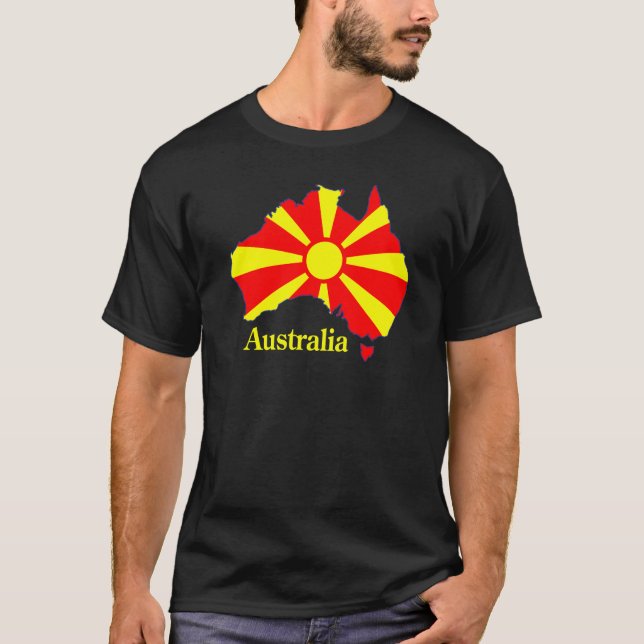 Camiseta del mapa de Macedonia Australia (Anverso)