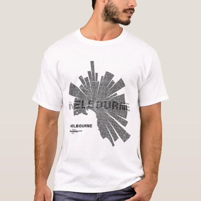 Camiseta del mapa de Melbourne (Anverso)