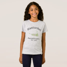 Camiseta del mapa de Nantucket, chica