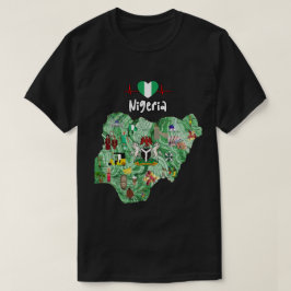 Camiseta del mapa de Nigeria - Camiseta del orgull