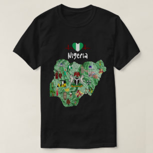 Camiseta del mapa de Nigeria - Camiseta del orgull
