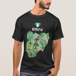 Camiseta del mapa de Nigeria - Camiseta del orgull