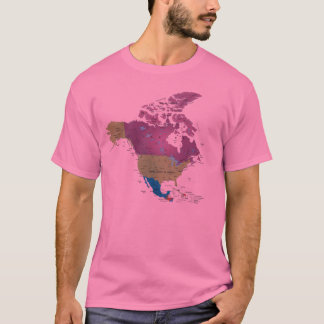 CAMISETA DEL MAPA DE NORTEAMÉRICA