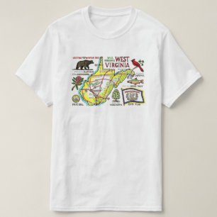 Camiseta del mapa de Virginia Occidental