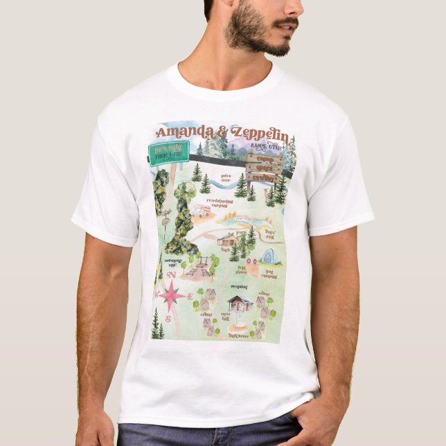 camiseta del mapa del campamento de hombres (Anverso)